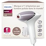 Philips Lumea série 8000, Épilateur à lumière pulsée, alternative à l'épilation laser, technologie SenseIQ, 4 accessoires pour corps, visage, maillot, aisselles, tondeuse-stylo compact, BRI949/00
