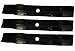 3 Pack - Stens 330-445 Hi-Lift Blades John Deere LA130, LA140, LA145, LA165 48" Lawnmower Deck