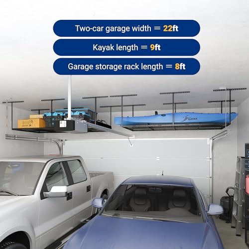image for FLEXIMOUNTS 4x8 Overhead Garage Storage Rack, Adjustable Organization 
