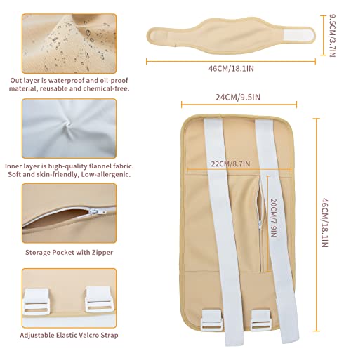 Amebae Castor Oil Pack Kit For Waist And Neck, Organic Castor Oil Pack Wrap With Adjustable Strap And Pocket, Reusable Castor Oil Packs For Liver Detox, Aid Sleep, Constipation (Khaki-Set) #TOP2