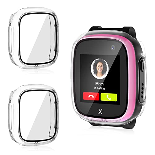 HAPAW Hülle Nur Kompatibel mit Xplora X5 Schutzhülle Schutzfolie [2 Stück],PC Vollabdeckung Displayschutzfolie Kratzfest Kompatibel mit X5 Play Displayschutz Schutz Hülle Gehäuse für XPLORA X5 Schutz Cover