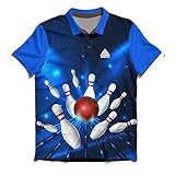 EMAX | Odin Sportswear – Bowlingshirt | Bowlingspieler T-Shirt | Herren Sportshirt Bowlen | Männer Bowlinghemd | Bowling-Bekleidung mit Aufdruck | Bowling Lane | Größe L