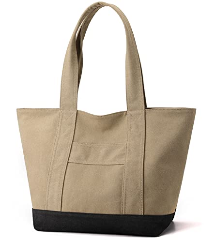 Bolso Tote de lona para mujer con cierre y gran capacidad miniatura 1