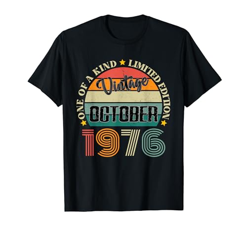 48 ans vintage octobre 1976 48e anniversaire rétro T-Shirt
