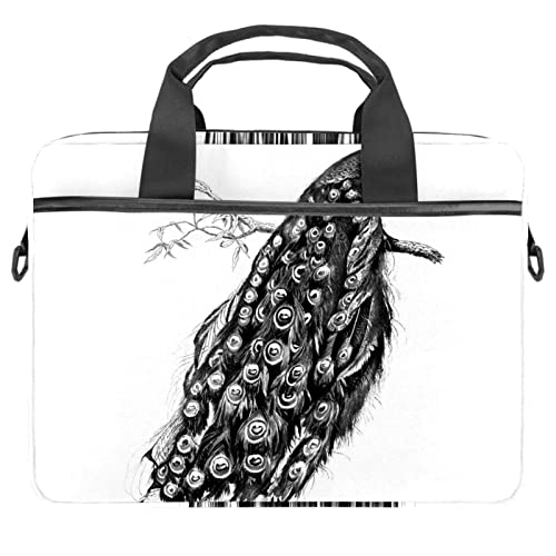 Sac d'ordinateur 13-14 pouces paon vintage pour le bureau et les cours