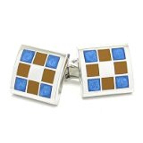 Mancuernillas Gtr Hombre Cuadrados Marrón y Azul