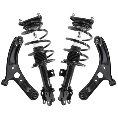 Image of Detroit Axle - 4pc Front Struts Kit for 2014 2015 2016 Kia Forte Koup Forte5, 2 Struts with Coil Spring 2 Lower Control Arms with Ball Joint Replacement Suspension Kit