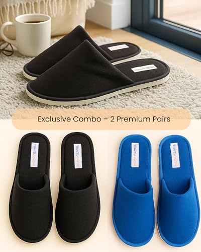 Image of Travelkhushi Soft Bedroom Slippers for Men & Women | Cozy Anti-Skid Indoor Home Footwear | Warm Winter Cushioned Sole | Unisex Gift Slippers