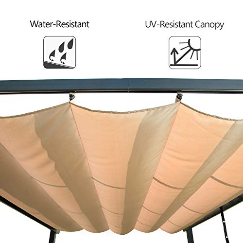 Domi Outdoor Living 10’ X 10’ Outdoor Retractable Pergola With Weather-Resistant Canopy Aluminum Garden Pergola Patio Grill Gazebo For Courtyard #TOP5