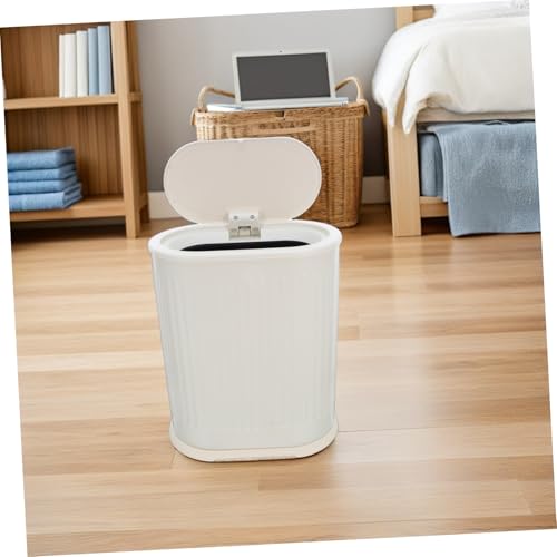 Bac à déchets compact avec couvercle pressable anti-odeur salon - 7