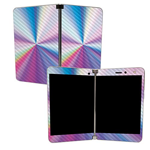 Image of MIGHTY SKINS MightySkins Carbon Fiber Skin for Microsoft Surface Duo - Rainbow Zoom | Protective, Durable Textured Carbon Fiber Finish | Easy to Apply, Remove, and Change Styles | Made in The USA