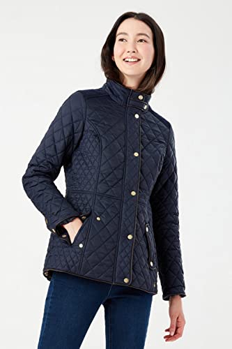 Joules Women's Quilted Coat, Marine Navy, 4 #TOP2
