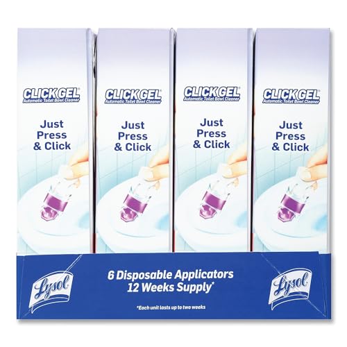Image of Lysol Click Gel Automatic Toilet Bowl Cleaner, Bathroom Essentials, Toilet Freshener, Refreshing Lavender Scent, 6 Count (Pack of 1)