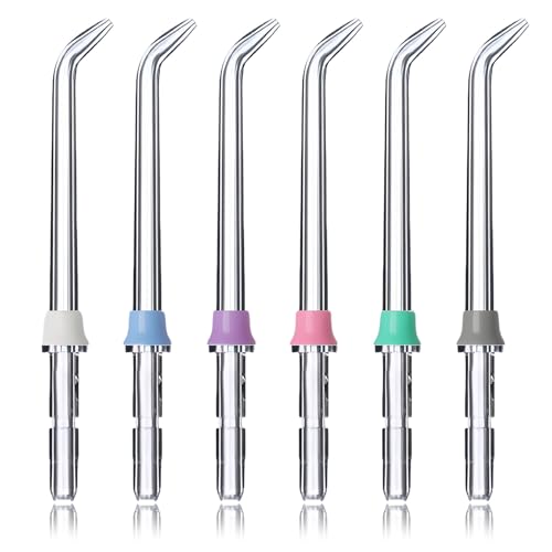 6 Piezas Boquilla de Repuesto para Waterpik Water Flosser WP-100, WP-660, WP-250, Puntos de Reemplazo de Boquilla Irrigador Bucal, Accesorios de Jet Tip para Dientes Encías