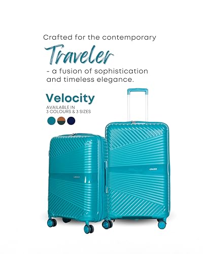Image of CRUISE Velocity Trolley Bags Set (20+24 Inch)| Hard Shell Expandable Suitcases with 8 Spinner Wheels & TSA Lock | Cabin and Check-in Lightweight Luggage Bag | Adjustable Handle (Set of 2)