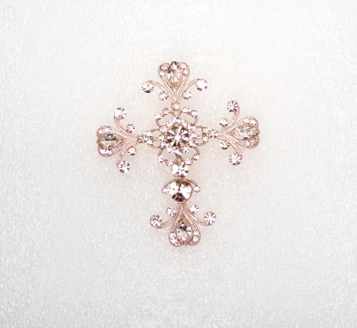 Image of Faship Gorgeous Rhinestone Crystal Cross Crucifix Pin Brooch