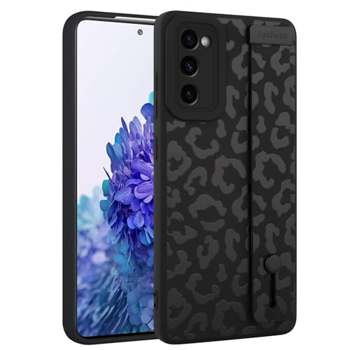 Image of Compatible with Samsung Galaxy S20 FE Case with Strap Wrist Black
