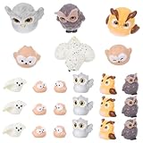 FUNOMOCYA 30 Piezas Figuras de Búhos Resina Miniatura Decoración Duradera para Jardines de Hadas Terrarios y Macetas de Suculentas Ornamento Creativo para Manualidades