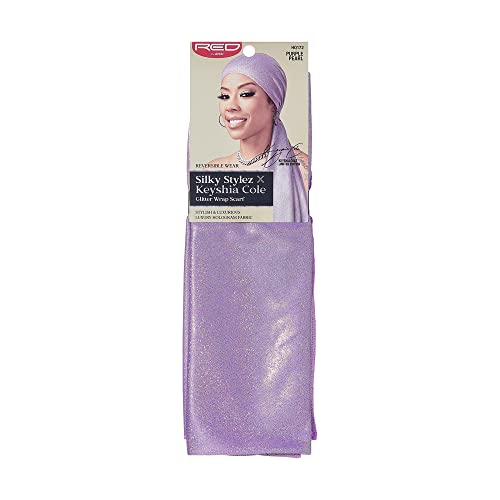 Red by Kiss X Keyshia Cole Glitter Wrap Scarf, Soft and Lightweight 58"X19" (Purple Pearl)2