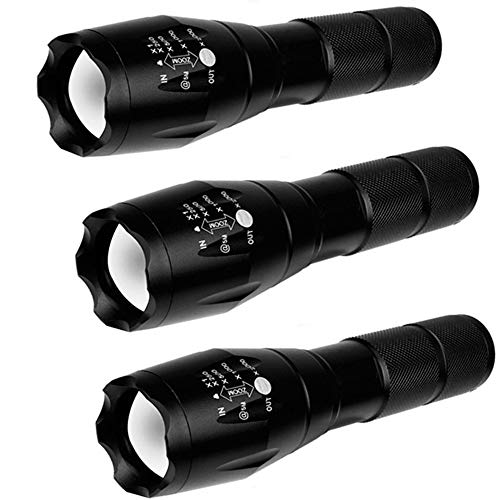 Bestsun 3Pcs Military Grade 5 Mode Super Bright 3000 Lumens Tactical Led Waterproof Flashlight - Best Handheld Flashlights For Hiking Camping Emergency #TOP25