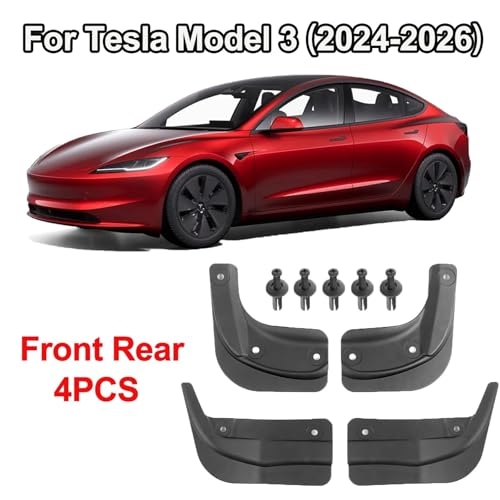 Guardabarros protector de cejas de rueda compatible con Tesla Model 3 2024 5