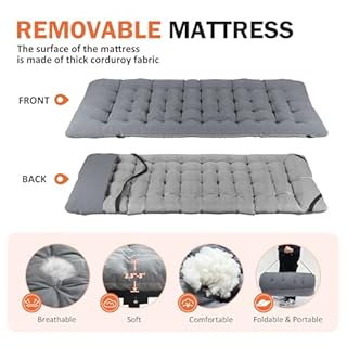 ATORPOK SHOP Camp Beds for Adults with Cushion, Portable Tent Comfortable Travel Camping Cot for Sleeping, cot with Carry Bag Supports 450 lbs (Gray)