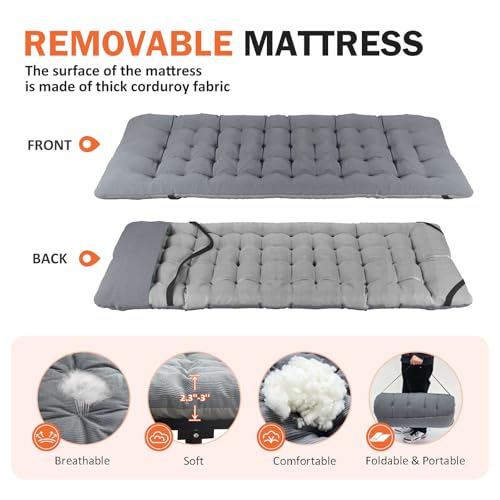 ATORPOK SHOP Camp Beds for Adults with Cushion, Portable Tent Comfortable Travel Camping Cot for Sleeping, cot with Carry Bag Supports 450 lbs (Gray) - Image 3