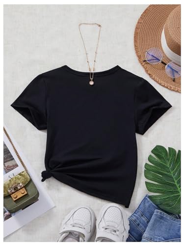 SOLY HUX Toddler Girl's Letter Print T Shirt Short Sleeve Round Neck Summer Graphic Tees Tops2