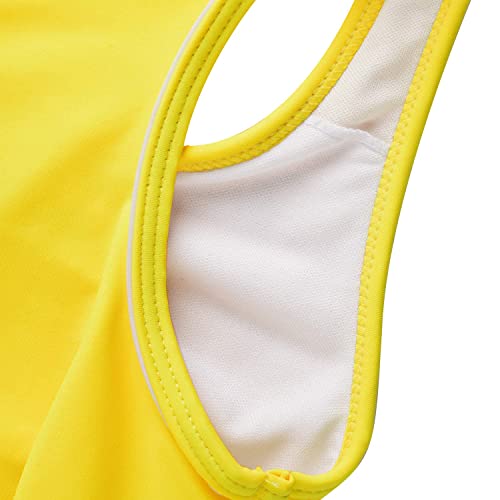 Proallo Girls' Swimwear Two Piece Boyshort Tankini Kids Swimsuit Yellow #TOP3