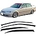 Window Visor Compatible With 1996-2000 Honda Civic, Slim Style Smoke EK2 EK Sun Rain Wind Window Guard Sun Shade Wind Deflector 1.6MM by IKON MOTORSPORTS, 1997 1998 1999