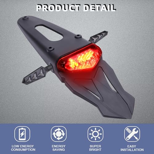 Image of Motorcycle LED Rear Fender 12V LED Tail Light Brake Lamp with 2pcs Turn Singla Light For Off-road Motorcycle Motocross Dirt Bike
