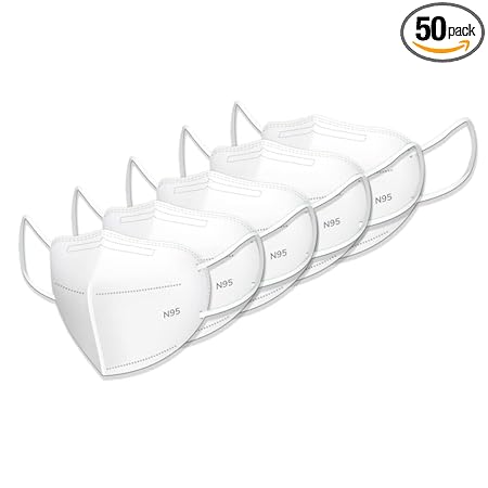 Craze Colleen N-95 5 Layer Double Meltblown Washable Reusable Unisex Face Masks |(Pack of 50) (White)