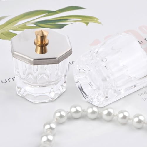 Set de 10 Vasos de Vidrio para Uñas con Tapas Octagonales y Pinceles para Manicura miniatura 5