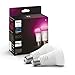 Produktbild Philips Hue White & Color Ambiance E27 LED Glühbirne, 806lm, 16 Mio. Farben, dimmbar, steuerbar via App und Stimme, kompatibel mit Amazon Alexa (Echo, Echo Dot), 2er Pack, alte Generation