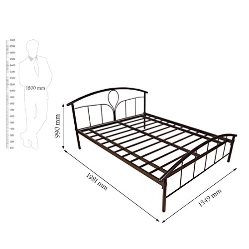 Image of Hometown Mild Steel Elegant Queen Bed (Black)