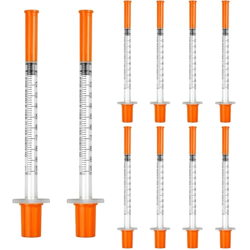 JIUBULUJIU 10Pcs Plastic Syringes 1ml Syringe with Cap Multifunctional Measuring Feeding Pet Syringe for Labs Accessories Plant Watering Craft Supplies