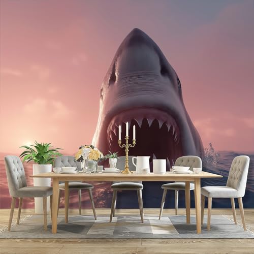 Papier peint requin blanc intisse lavable et durable - 6