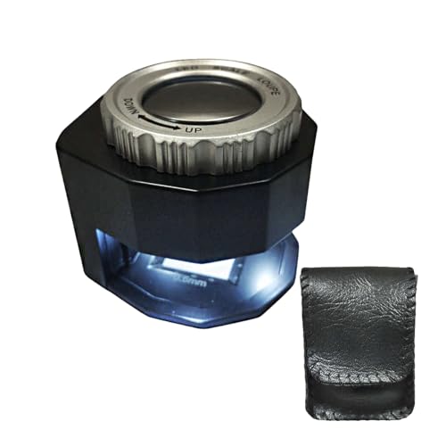Lupa con Luz y Regla, Lupa Cuenta Hilos, Lupa para Impresión, Compacta para Textil, Joyería, Relojero, Imprenta, Óptica, Monedas, Sellos, Documentos, (Modelo 4)