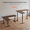 Agilestic L-Shaped Standing Desk Adjustable Height, Electric Corner Standing Desk, Sit Stand Up Desk, 75x61 inch Sit Stand Computer Table, Dark Walnut