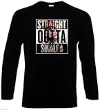 Five Up Tees Straight Outta Sinaloa El Chapo Long Sleeve Men's T-Shirt Playera (S) Black
