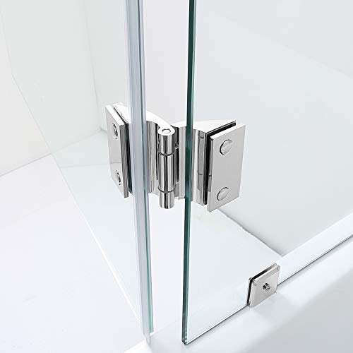 Woodbridge Mtdb4958-B, Frameless Hinged Bathtub Shower, 5/16" Tempered Panel, 48" W X 58" H Tub Glass Door In Brushed Nickel Finish, Include Support Bar, 49" X 58" #TOP6