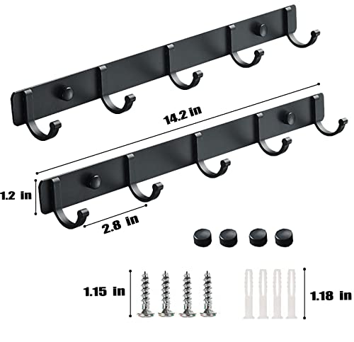 Yauende Wall Mounted Coat Rack, 5 Hanging Hooks Wall-Mounted For Entryway Kitchen Bathroom Storage Organizer Coat Rack For Hanging Coat, Towel, Bag, Robe, Hat #TOP1
