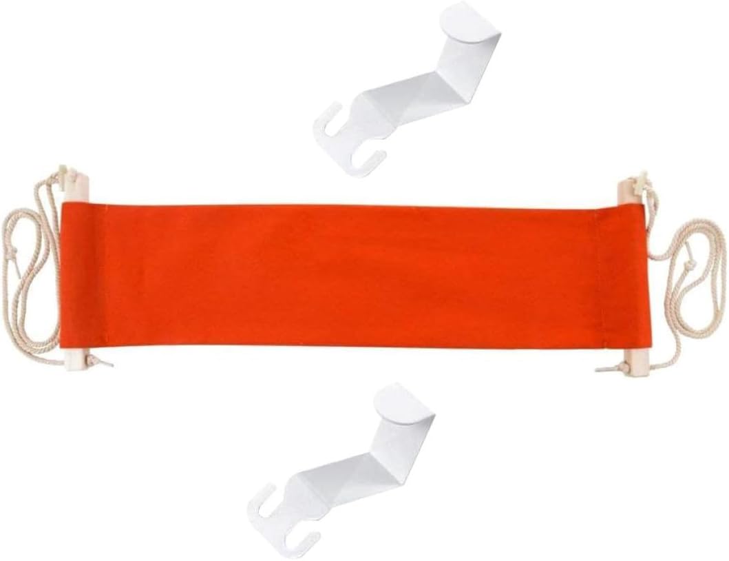 Cotton Blend Office Foot Hammock with Hooks Hanging Desk Footrest for Comfortable Leg Support Easy Installation Home and Office Foot Rest Cushion Orange