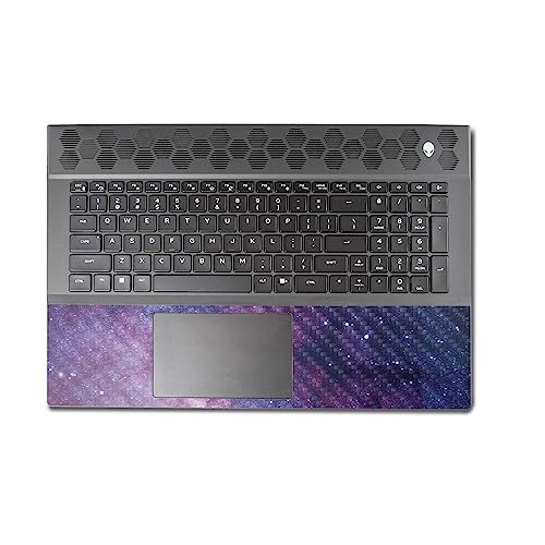 Image of MightySkins Carbon Fiber Skin Compatible with Alienware M18 R1 (2023) Full Wrap Kit - Violet Stars | Protective, Durable Textured Carbon Fiber Finish | Easy to Apply & Change Styles | Made in The USA