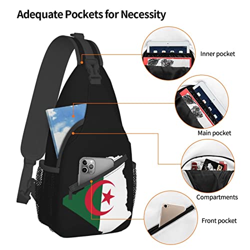 Mochila bandolera unisex bandera Argelia para senderismo miniatura 5
