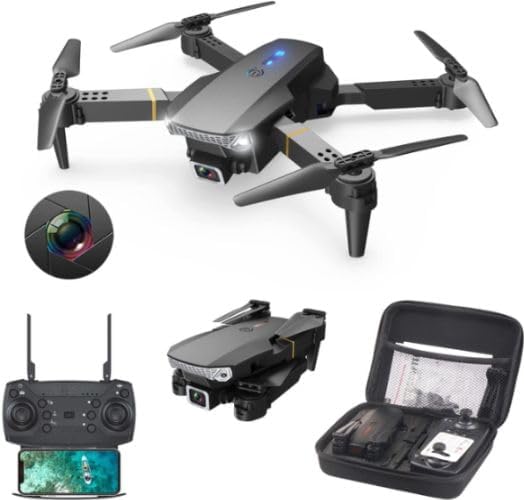 Trungze 4k HD Drone Camera for Adults and Kids, FPV Live Video RC Quadcopter WiFi Drone Camera Remote Control with Gesture Selfie, Flips Bounce Mode, App One Key Headless Mode
