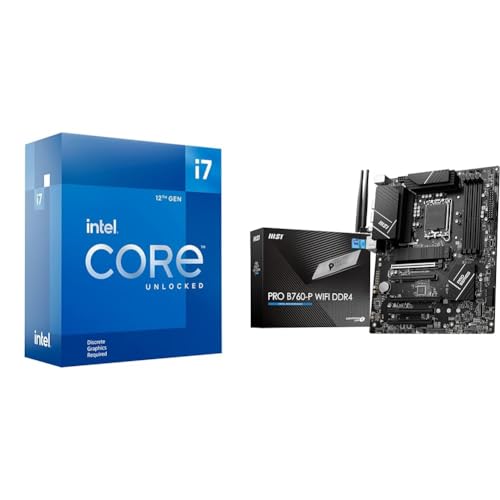 Image of Intel Core i7-12700KF Gaming Desktop Processor + MSI PRO B760-P WiFi DDR4 ProSeries Motherboard