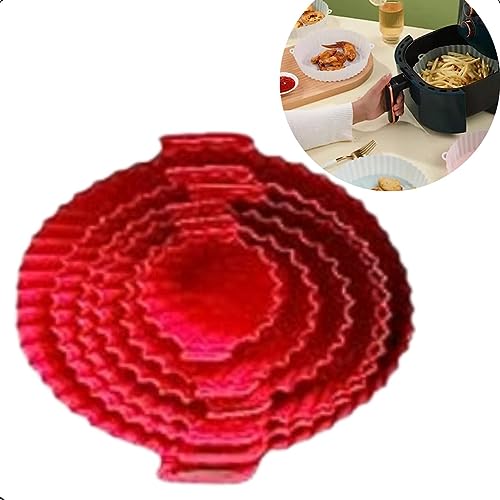Kit 6 Formas Cestto Forro Silicone Para Air Fryer Microondas Assadeira Protetor Antiaderente, Conjun