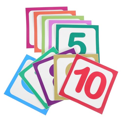 jojofuny 10 Stück rutschfeste Selbstklebende Zahlen Hüpfspiel Bodenaufkleber 15cm Quadratisch Mit Mattierter Oberfläche für Kinderzimmer mit Abnehmbaren Spielwandaufklebern