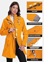 ATLASLAVA Regenjacke Damen Leicht mit Kapuze Mittellang Elegant – Ansicht 6